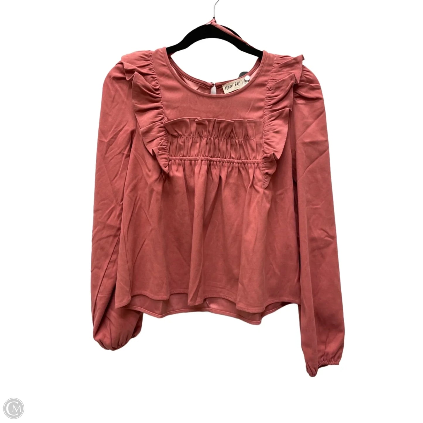 Blouse Long Sleeve By New In In Pink, Size: S