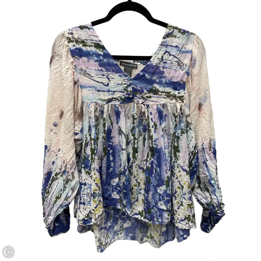 Top Long Sleeve By Chelsea And Theodore In Floral Print, Size: L