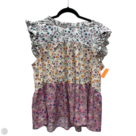 Blouse Short Sleeve By Kori America In Floral Print, Size: L