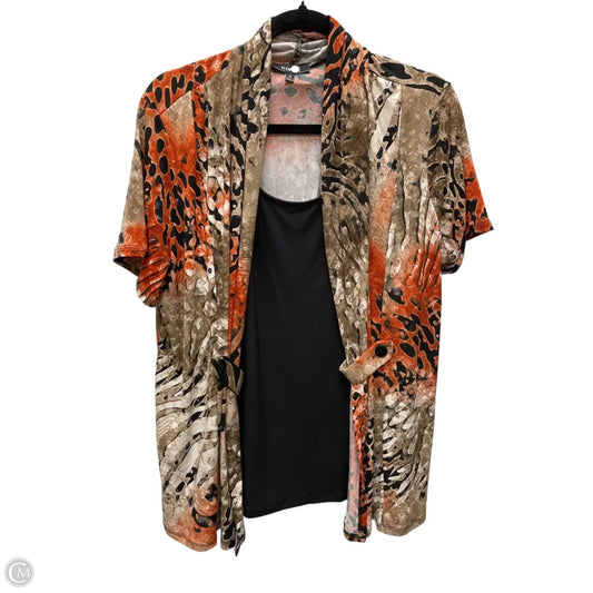 Blouse Long Sleeve By Elementz In Animal Print, Size: 1x