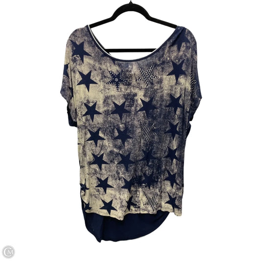 Top Short Sleeve By Clothes Mentor In Navy, Size: 1x
