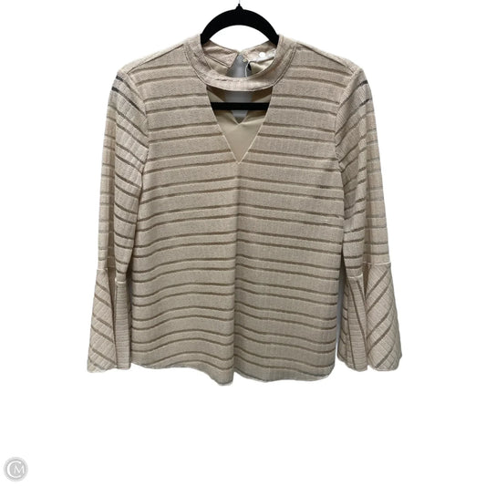 Top Long Sleeve By Blu Pepper In Tan, Size: M