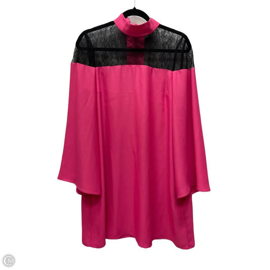 Dress Casual Short By Nicole Miller In Black & Pink, Size: S