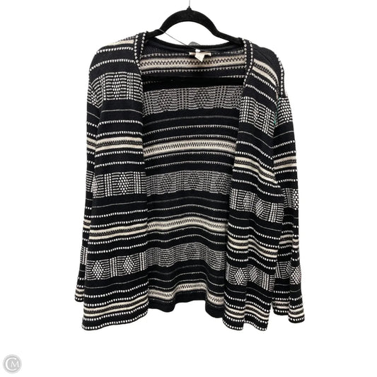 Sweater Cardigan By Loft In Geometric Pattern, Size: Xl