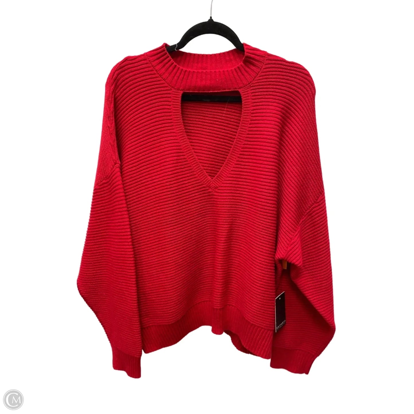Sweater By Eloquii In Red, Size: 1x