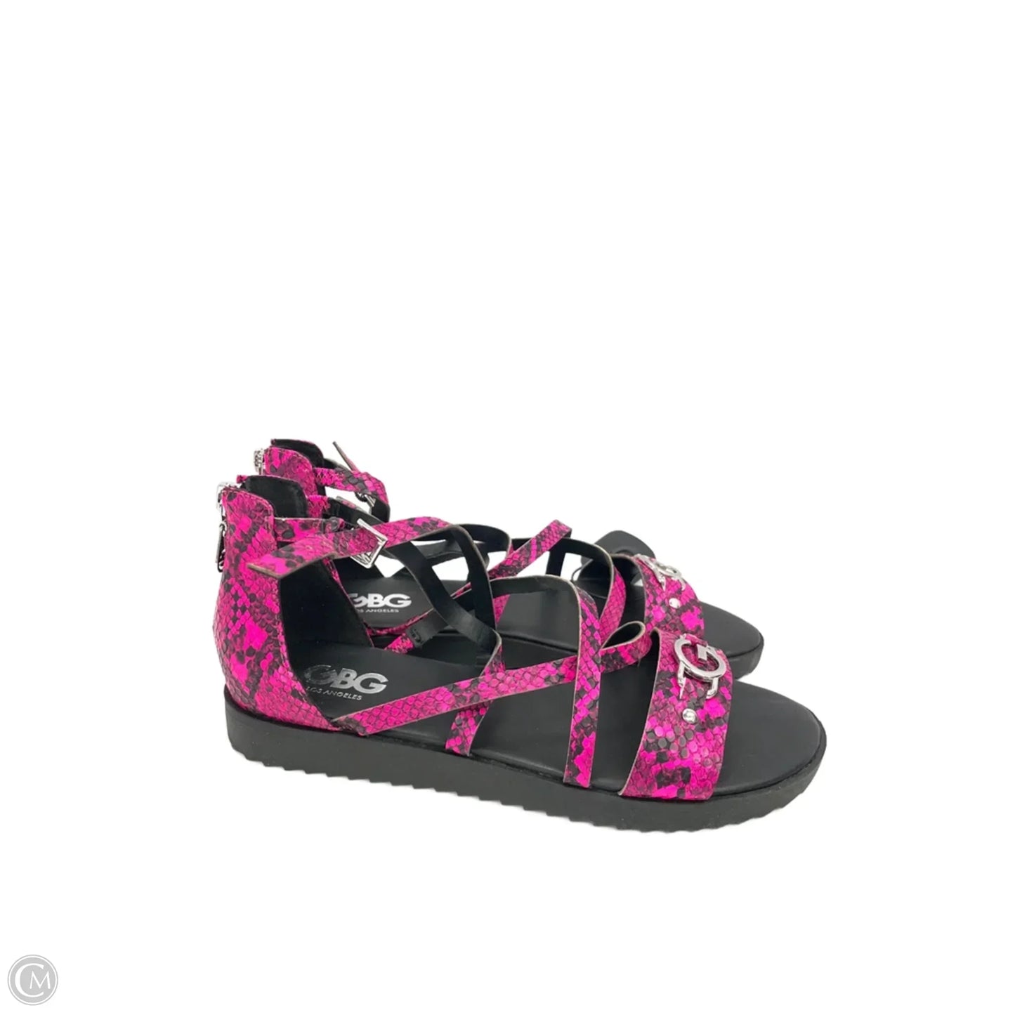 Sandals Flats By G By Guess In Snakeskin Print, Size: 8.5