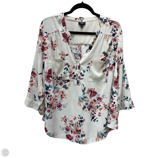 Blouse 3/4 Sleeve By Torrid In Floral Print, Size: 2x