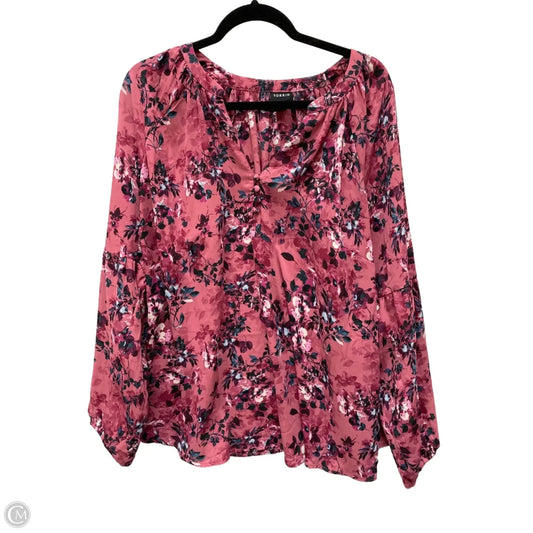 Blouse Long Sleeve By Torrid In Floral Print, Size: 2x