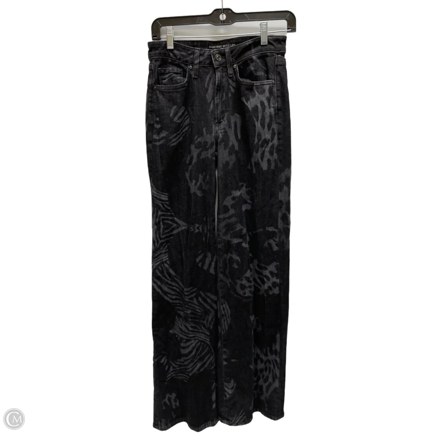 Jeans Wide Leg By Chicos In Black & Grey, Size: 0