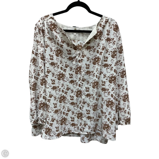 Blouse 3/4 Sleeve By Monday Fun In Floral Print, Size: 2x