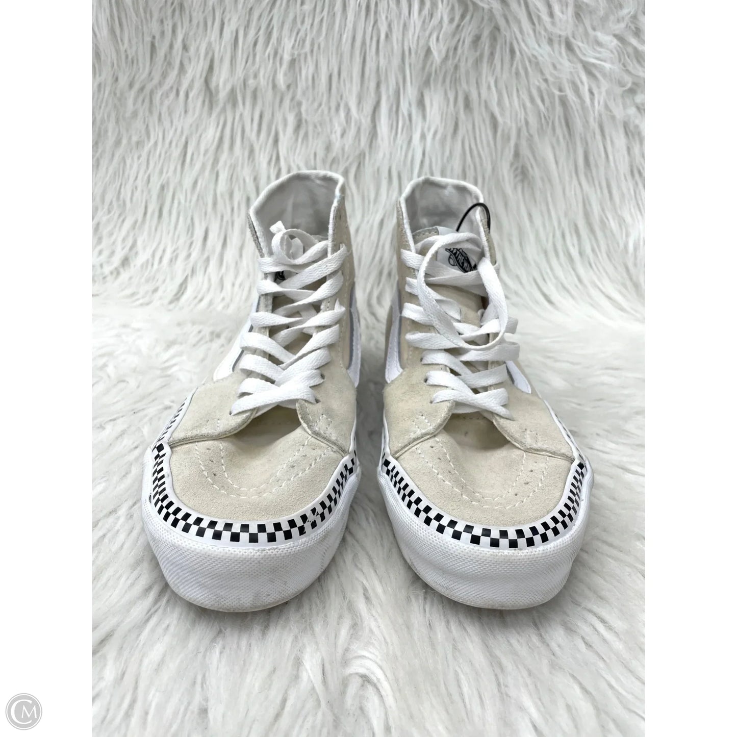 Shoes Sneakers By Vans In Tan & White, Size: 7