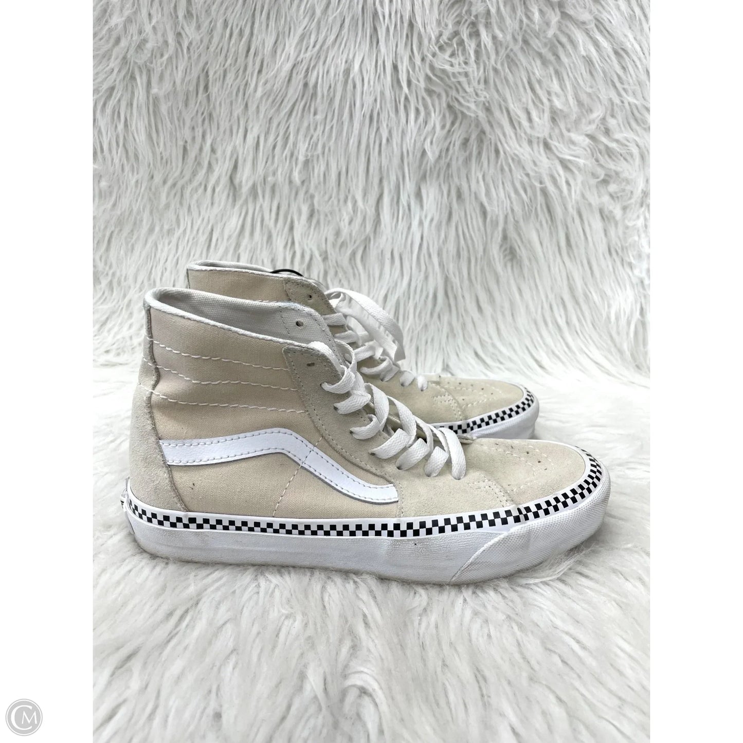 Shoes Sneakers By Vans In Tan & White, Size: 7