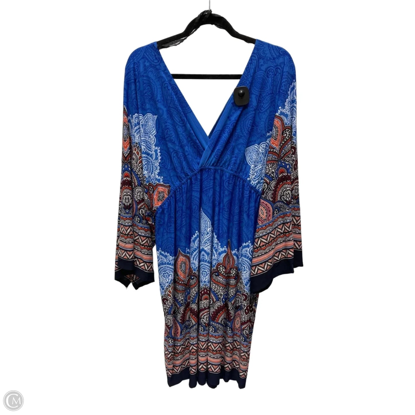 Dress Casual Short By Snap In Floral Print, Size: 3x