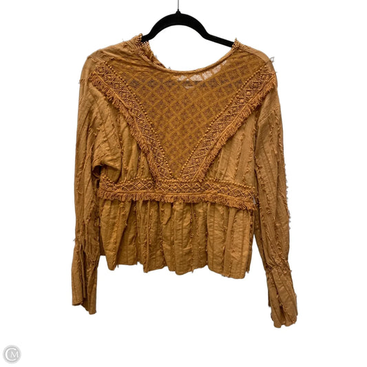 Top Long Sleeve By Cme In Brown, Size: Xs