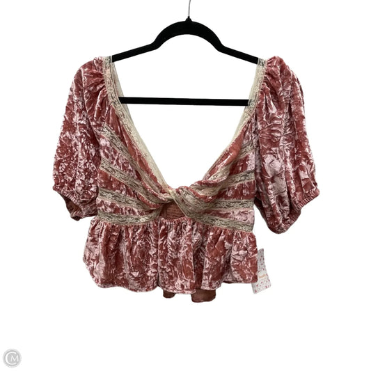 Top Short Sleeve By Free People In Pink, Size: S