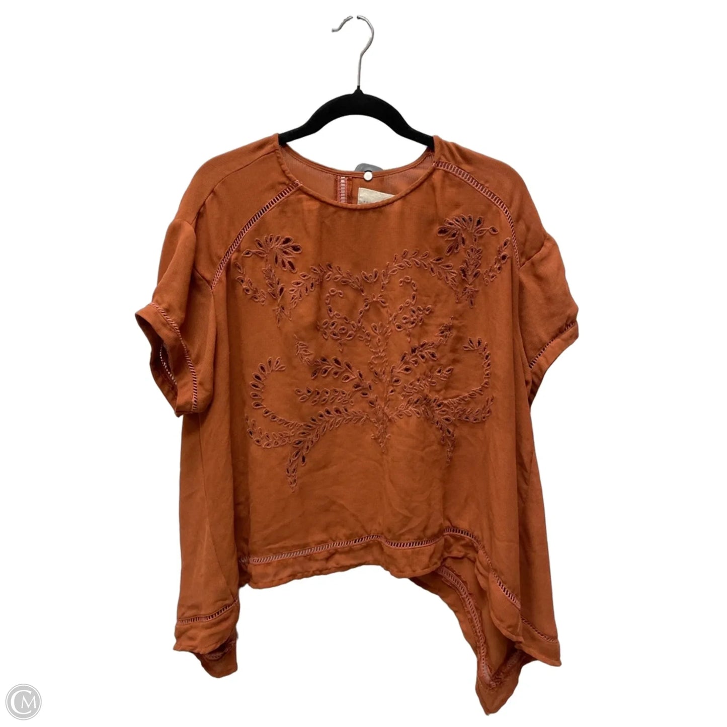 Top Short Sleeve By Moon River In Copper, Size: M