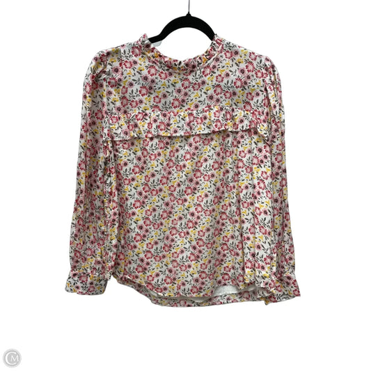 Top Long Sleeve By Loft In Floral Print, Size: L