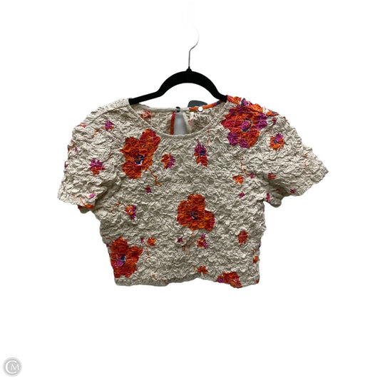 Top Short Sleeve By Free People In Floral Print, Size: M