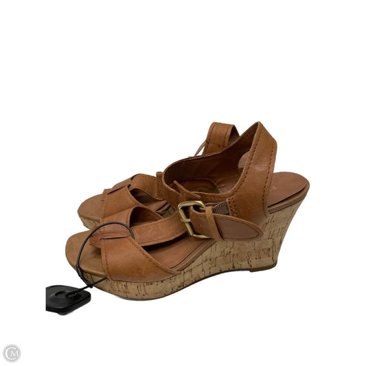 Sandals Heels Wedge By Franco Sarto In Brown, Size: 7