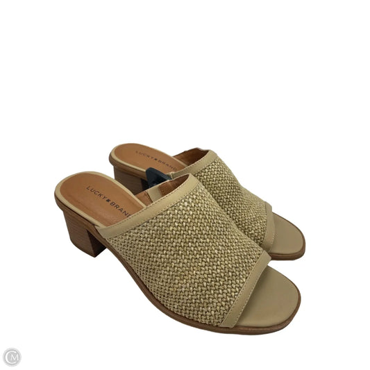 Sandals Heels Block By Lucky Brand In Beige, Size: 7