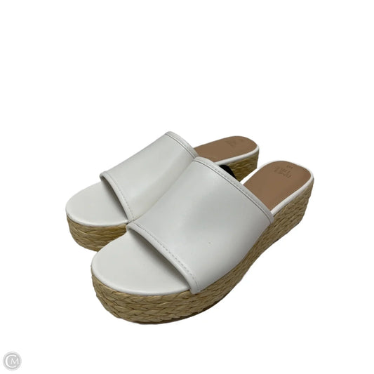 Sandals Heels Wedge By Time And Tru In White, Size: 10