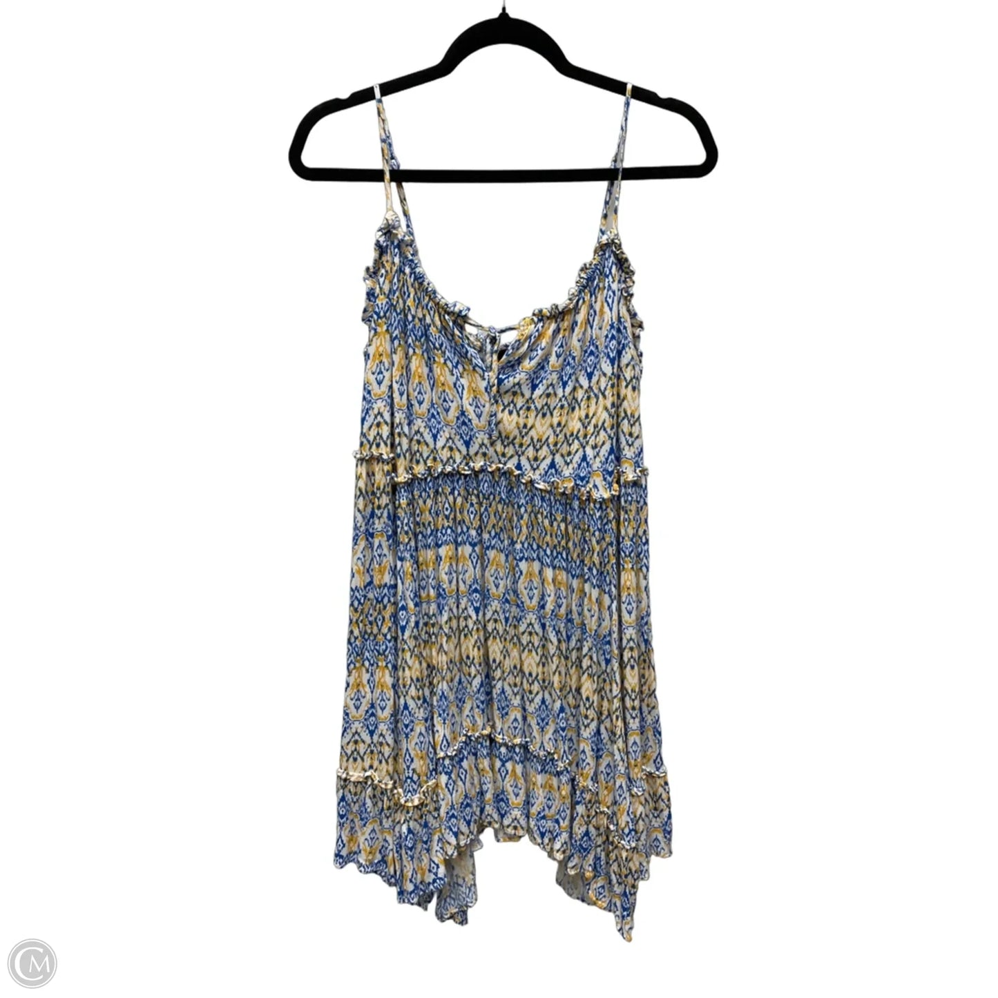 Dress Short By Scoop In Blue & Yellow, Size: 16