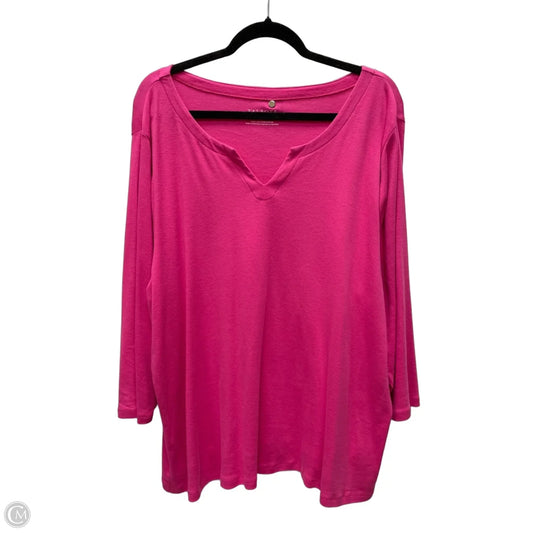Top 3/4 Sleeve By Talbots In Pink, Size: 3x
