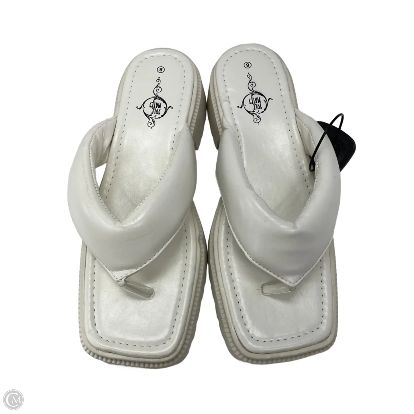 Sandals Heels Block By Cmb In White, Size: 8