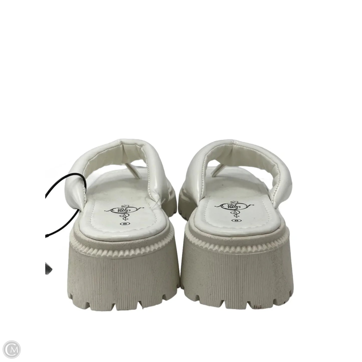 Sandals Heels Block By Cmb In White, Size: 8