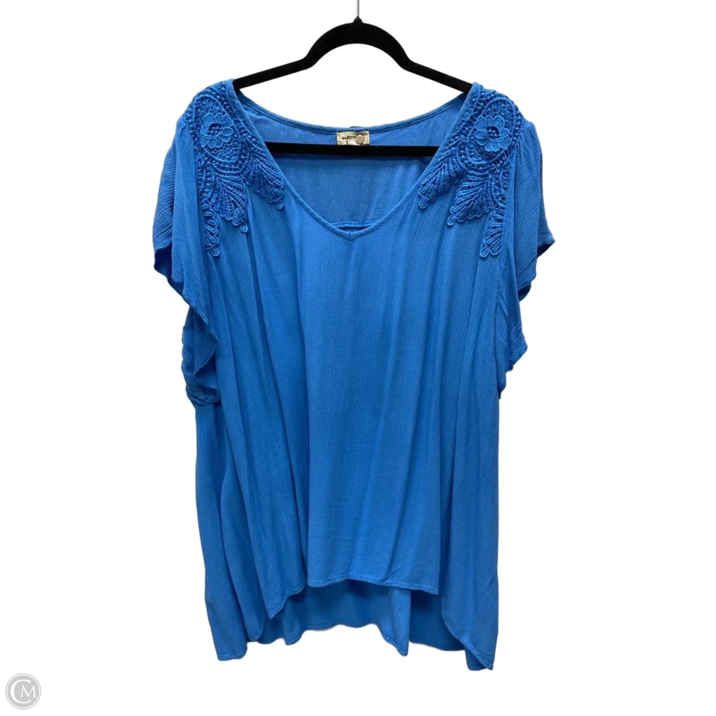 Top Short Sleeve By One World In Blue, Size: 3x