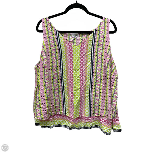 Top Sleeveless By Crown And Ivy In Geometric Pattern, Size: 2x