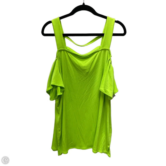 Blouse Short Sleeve By Kaari Blue In Green, Size: 2x
