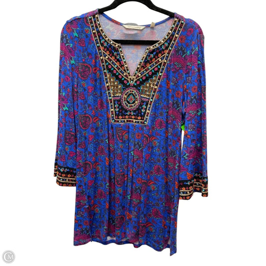 Blouse 3/4 Sleeve By Soft Surroundings In Floral Print, Size: S