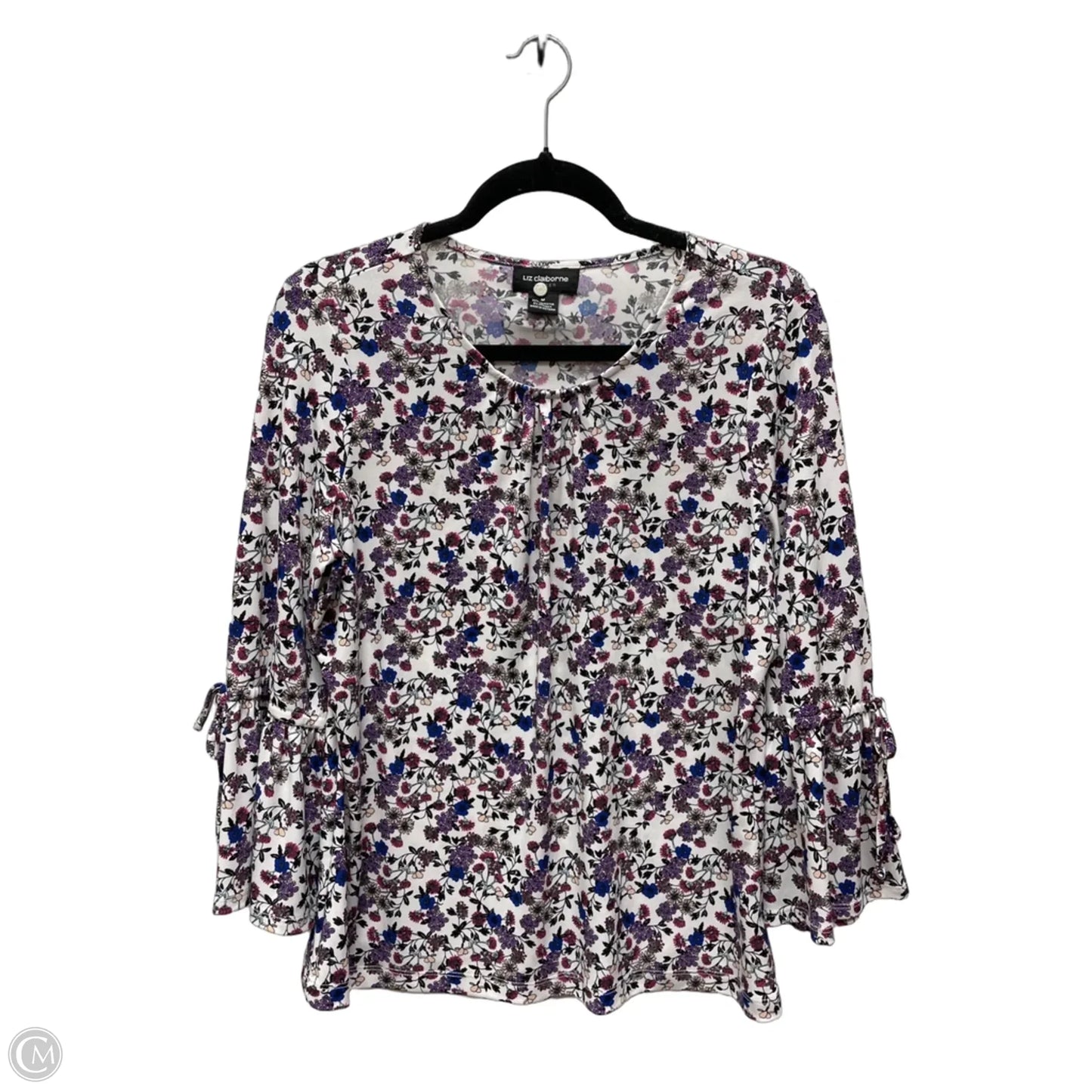 Blouse 3/4 Sleeve By Liz Claiborne In Floral Print, Size: M