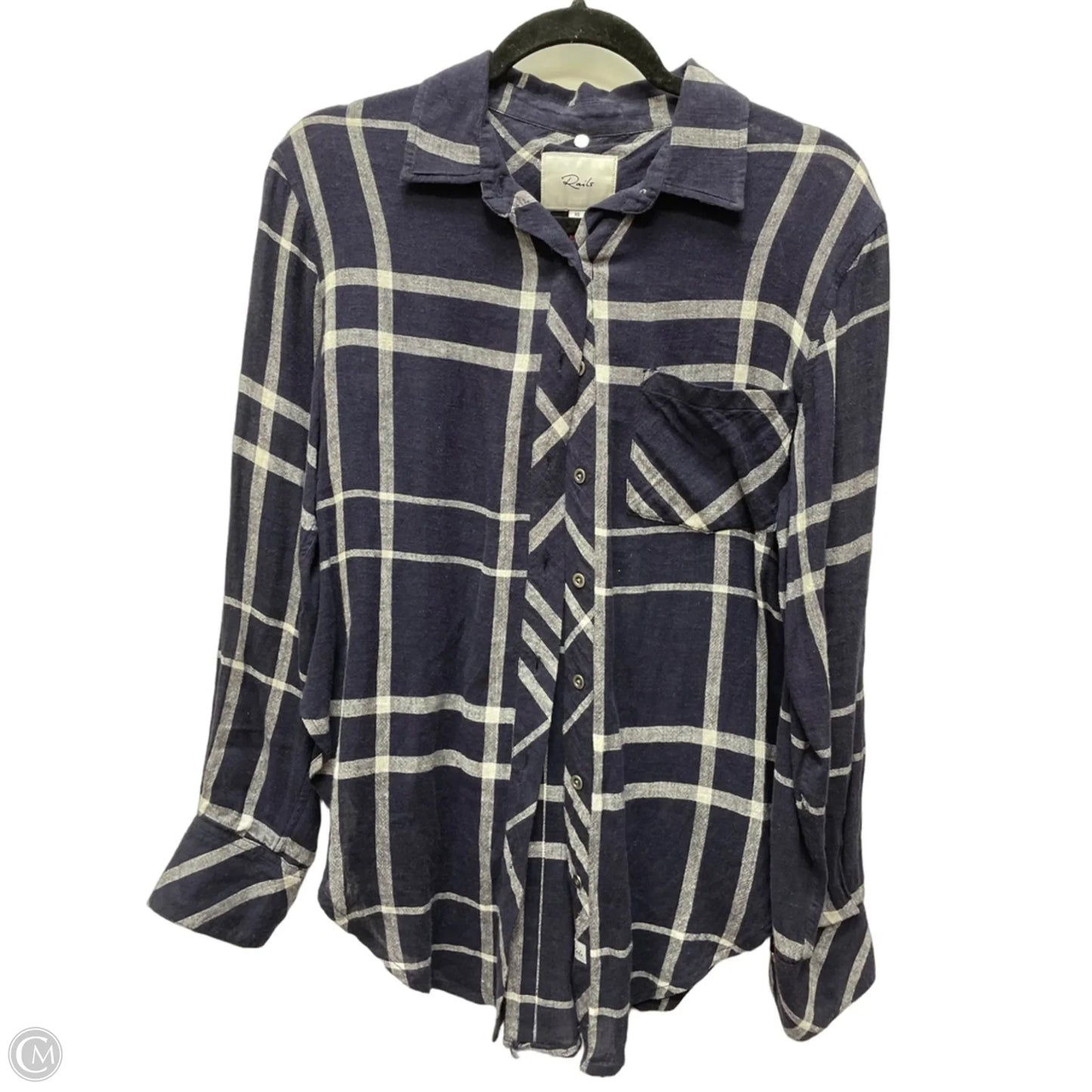 Top Long Sleeve By Rails In Plaid Pattern, Size: Xs
