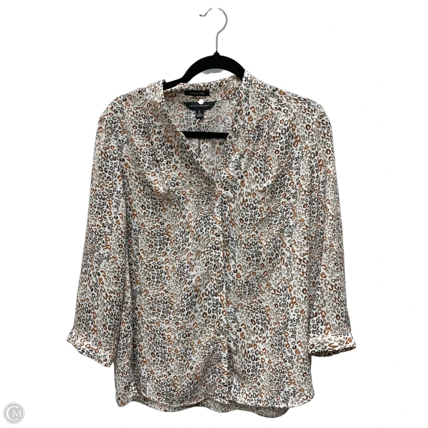 Blouse Long Sleeve By Investments In Animal Print, Size: S