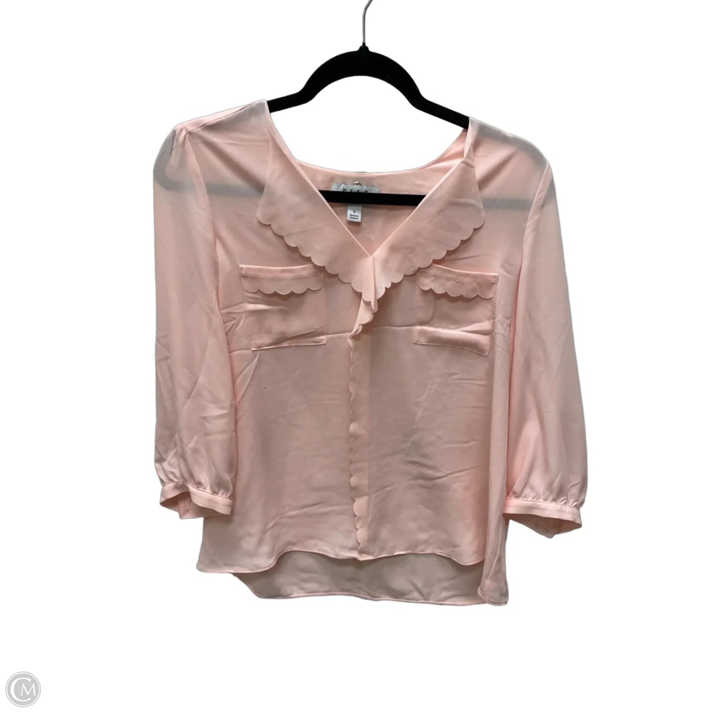 Blouse 3/4 Sleeve By Elle In Pink, Size: S