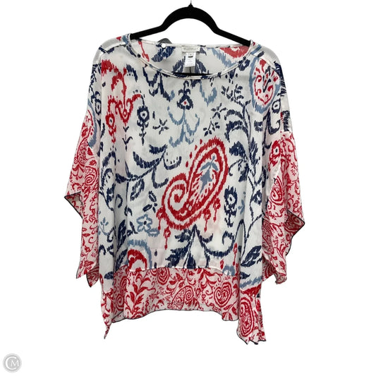 Blouse Short Sleeve By Multiples In Multi-colored, Size: 1x