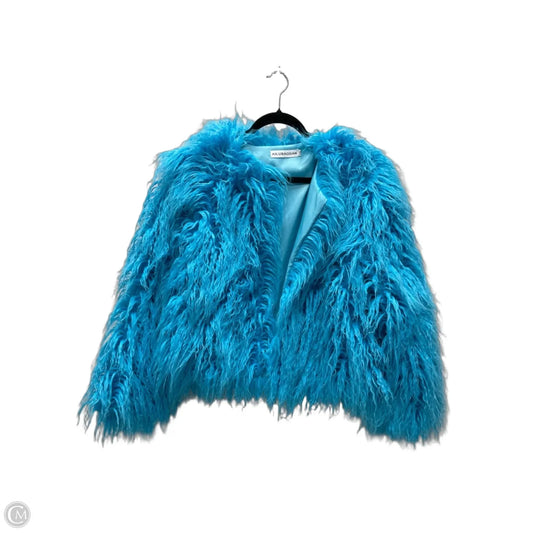 Jacket Faux Fur & Sherpa By Cmc In Blue, Size: 2x