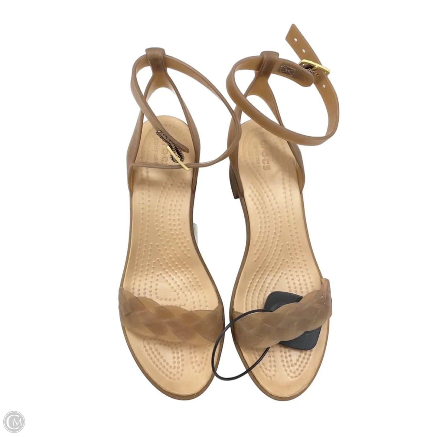 Sandals Heels Block By Crocs In Brown, Size: 6