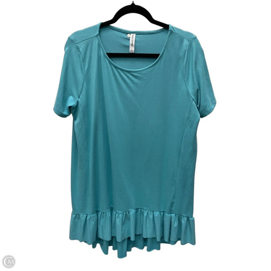 Top Short Sleeve By Zenana In Blue, Size: L
