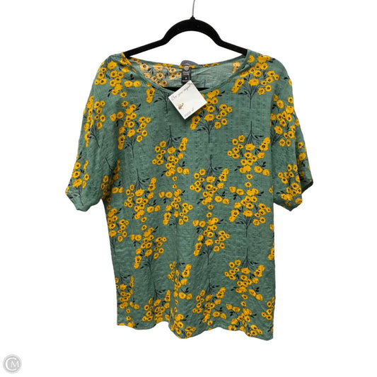 Top Short Sleeve By Emery Rose In Floral Print, Size: M