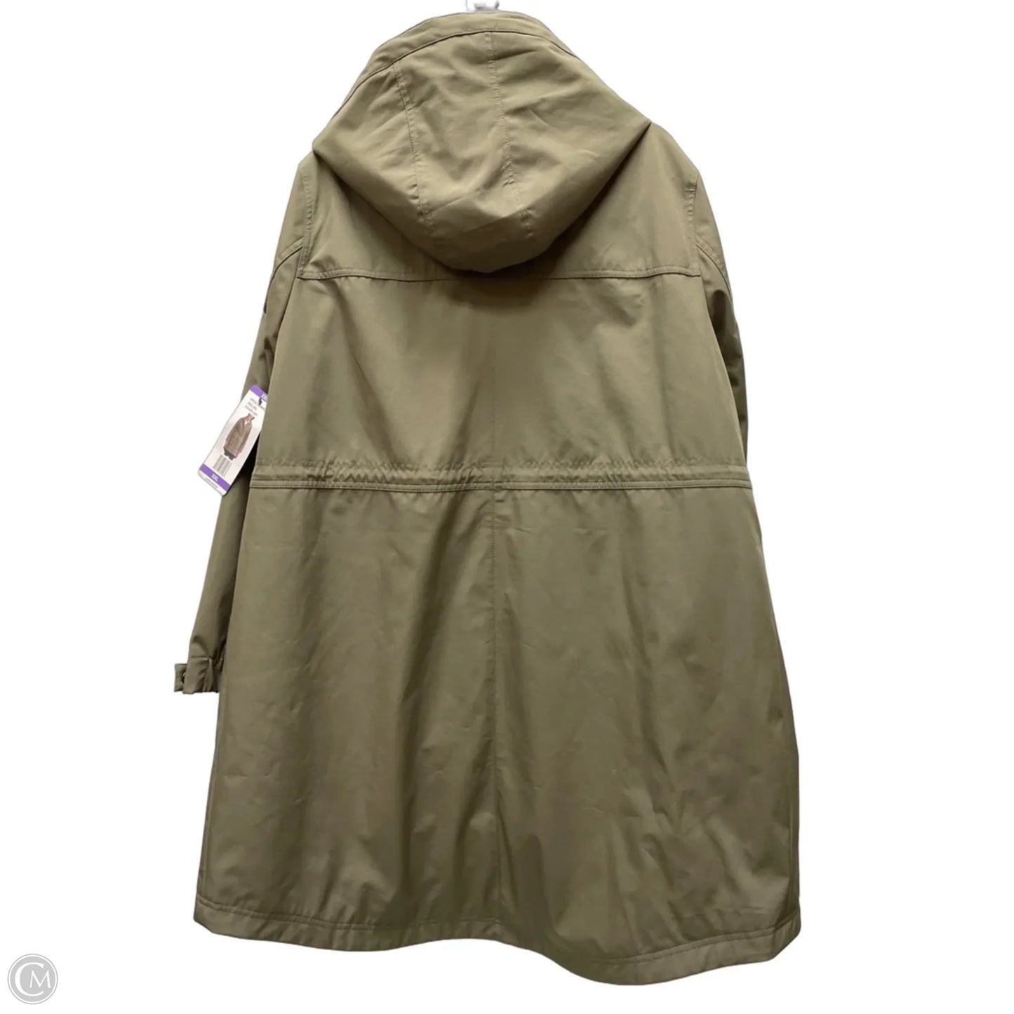 Coat Raincoat By Dkny In Green, Size: 2x