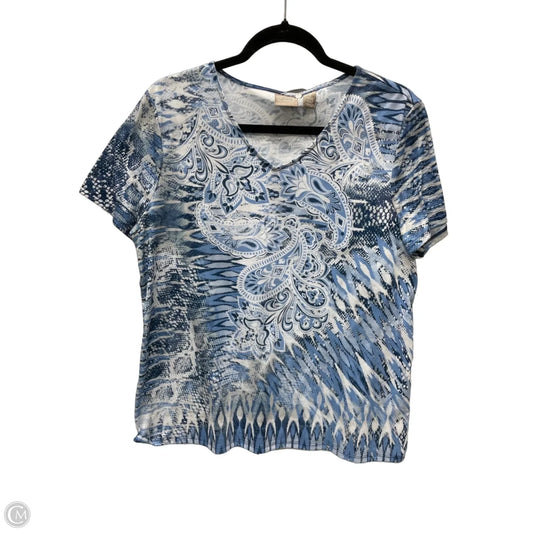 Top Short Sleeve By Chicos In Floral Print, Size: L