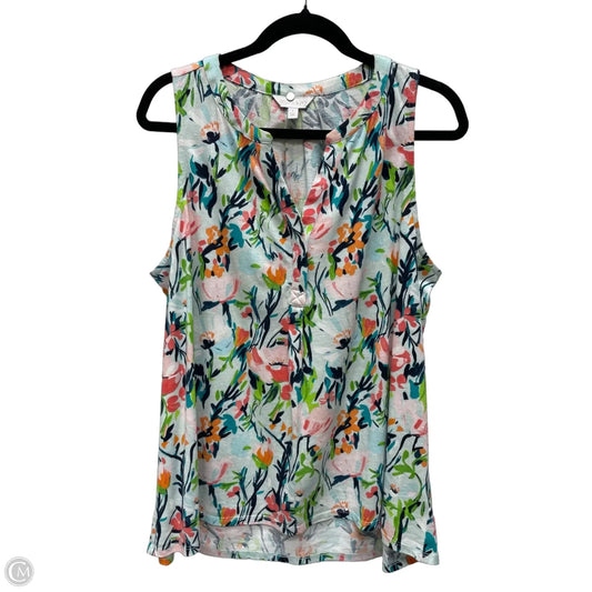 Top Short Sleeve By Crown And Ivy In Floral Print, Size: L