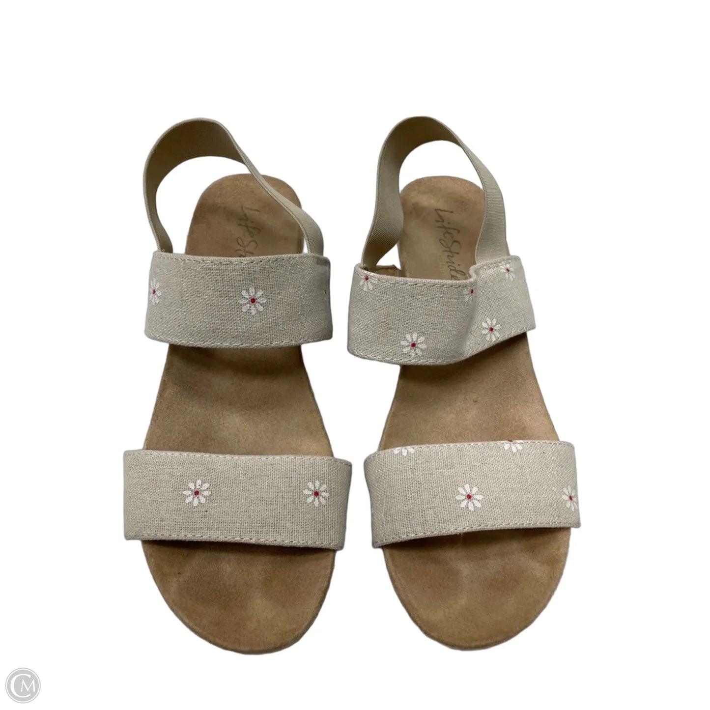 Sandals Heels Wedge By Life Stride In Floral Print, Size: 6