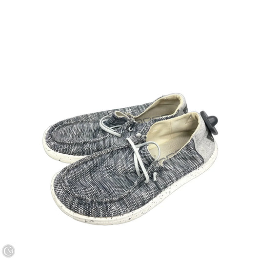Shoes Flats By Hey Dude In Black & Grey, Size: 7