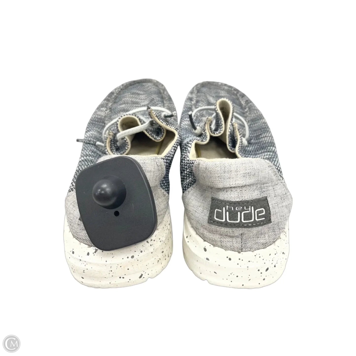 Shoes Flats By Hey Dude In Black & Grey, Size: 7