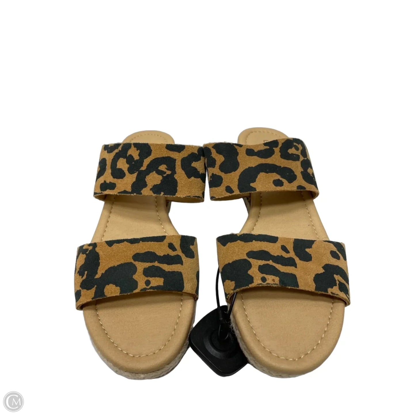 Sandals Heels Wedge By Lucky Brand In Animal Print, Size: 7