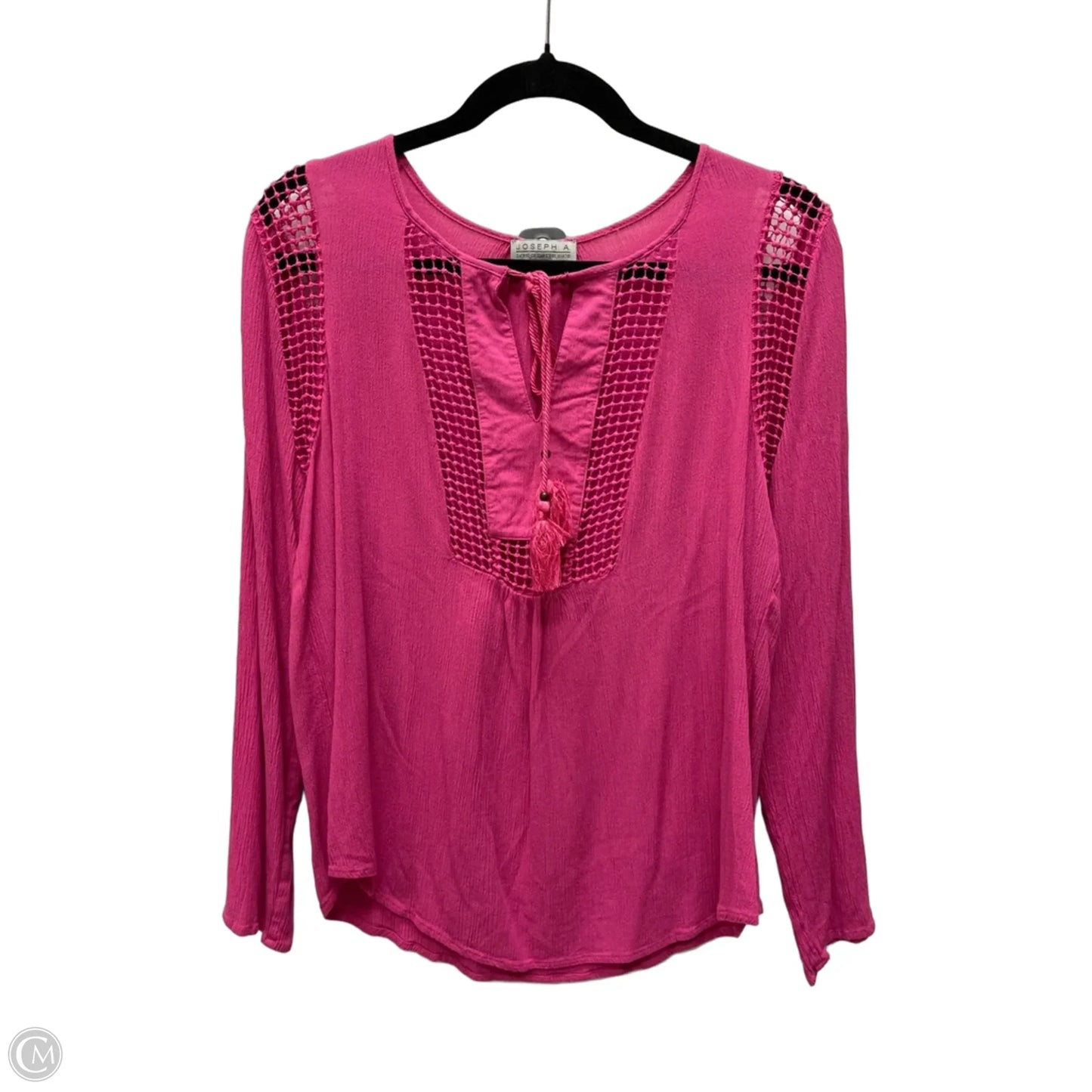 Top Long Sleeve By Joseph A. In Pink, Size: M